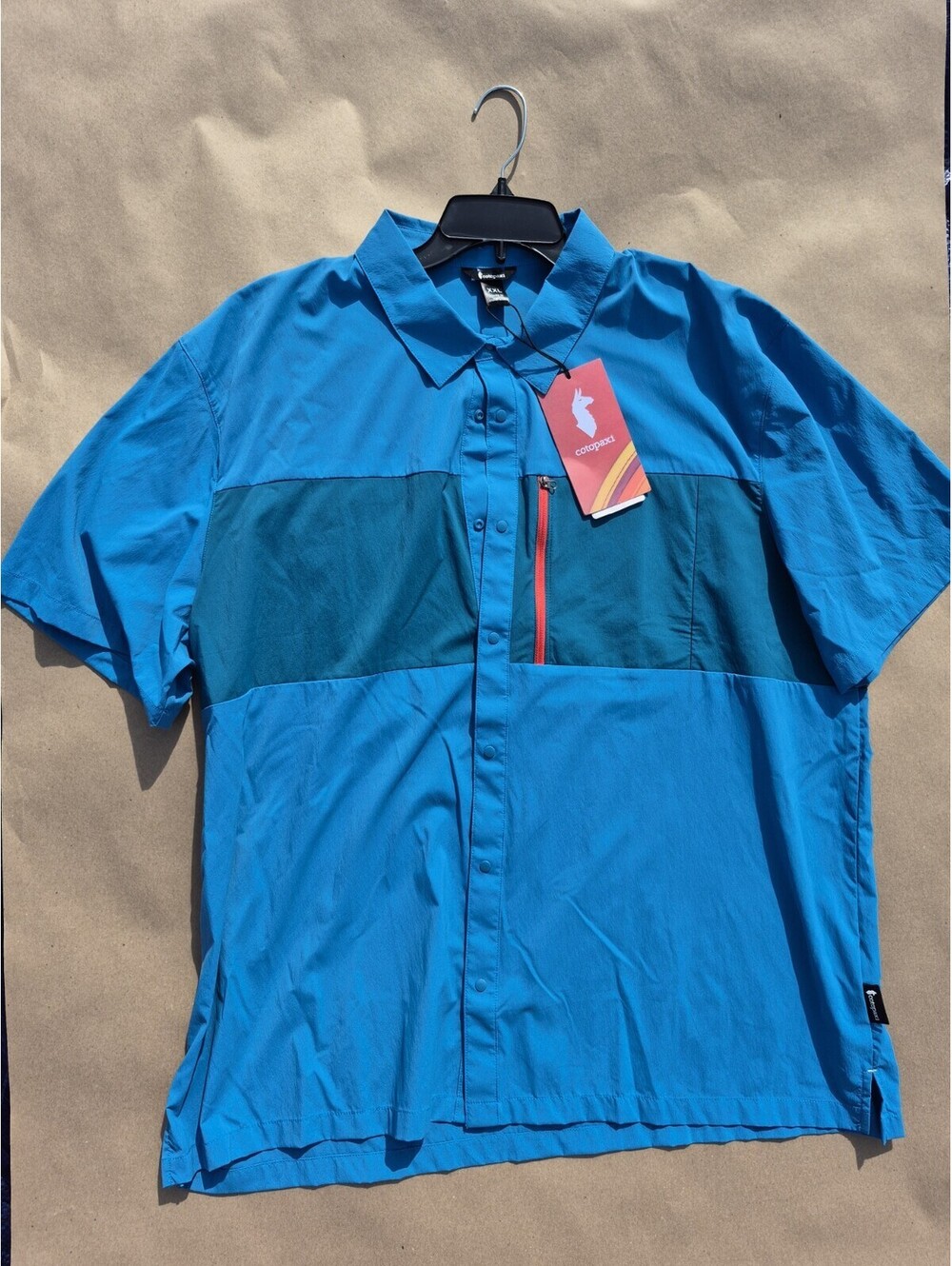 Cotopaxi Mens Sumaco Short Sleeve Shirt Lake Waterfall UPF50+ $85 MSRP XXL 2XL